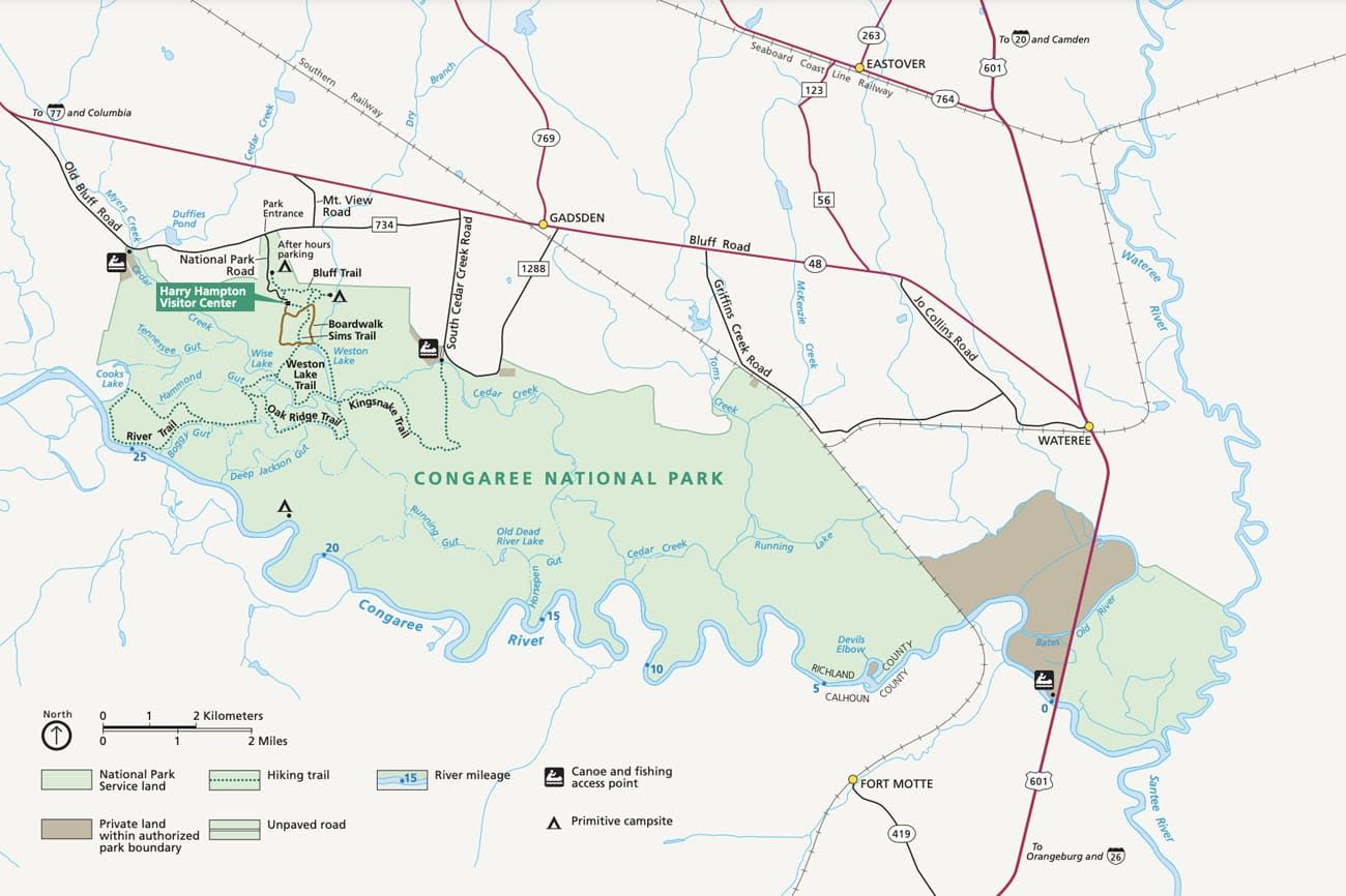 Map of Congaree
