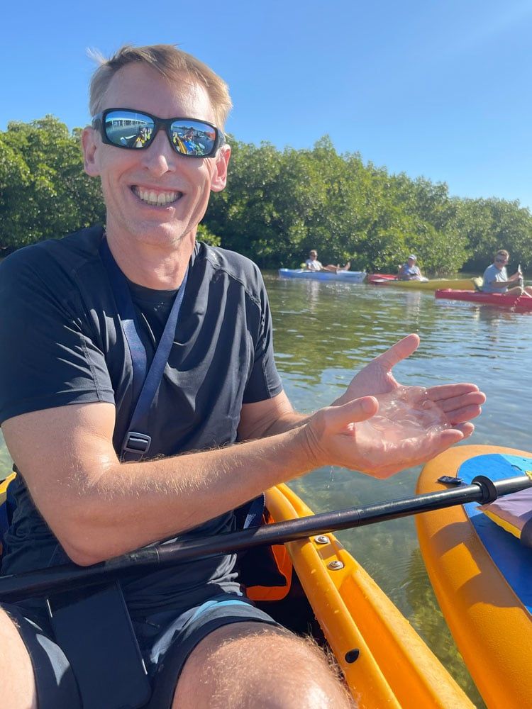 Tim holding Jellyfish