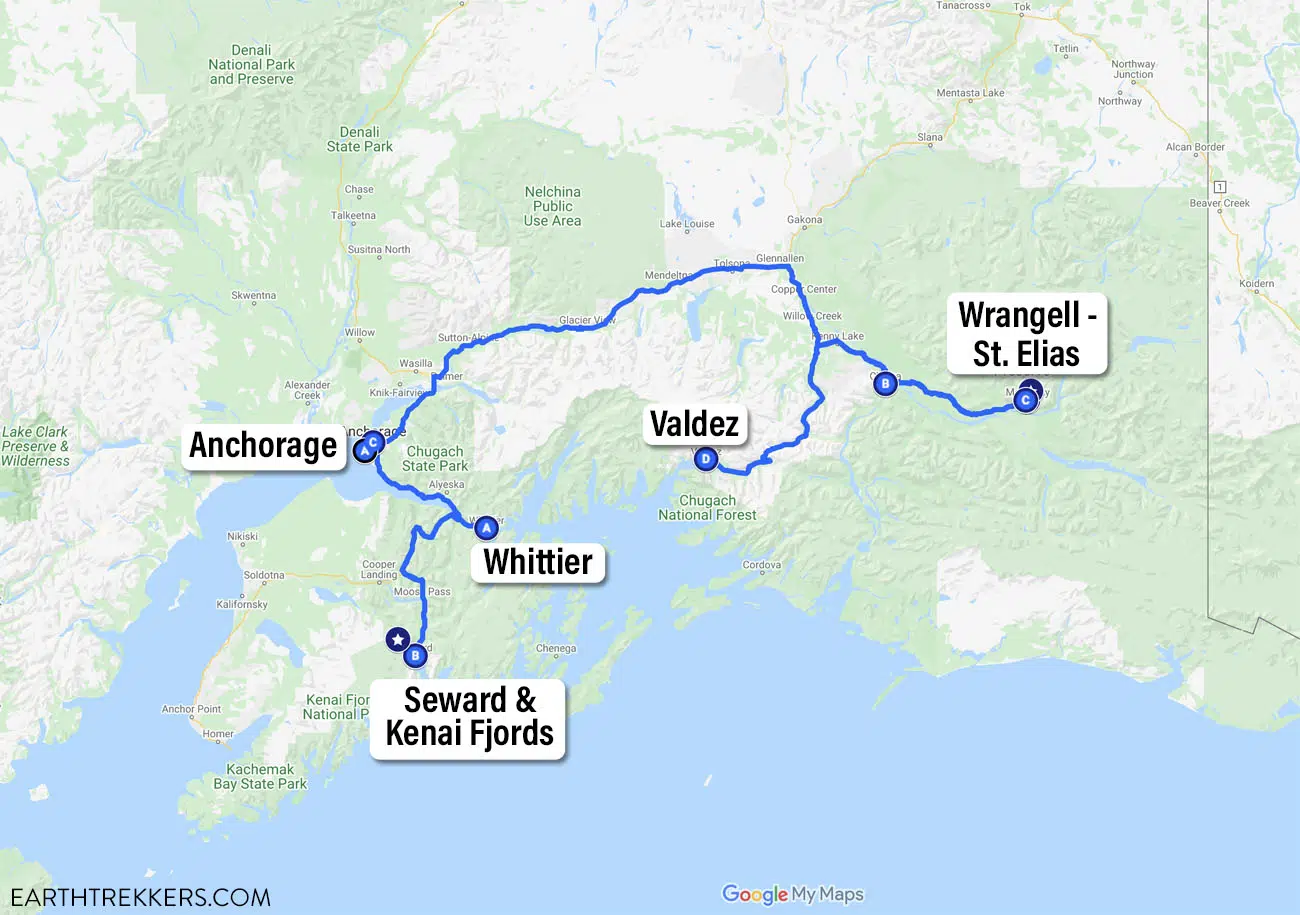 Alaska Road Trip Map
