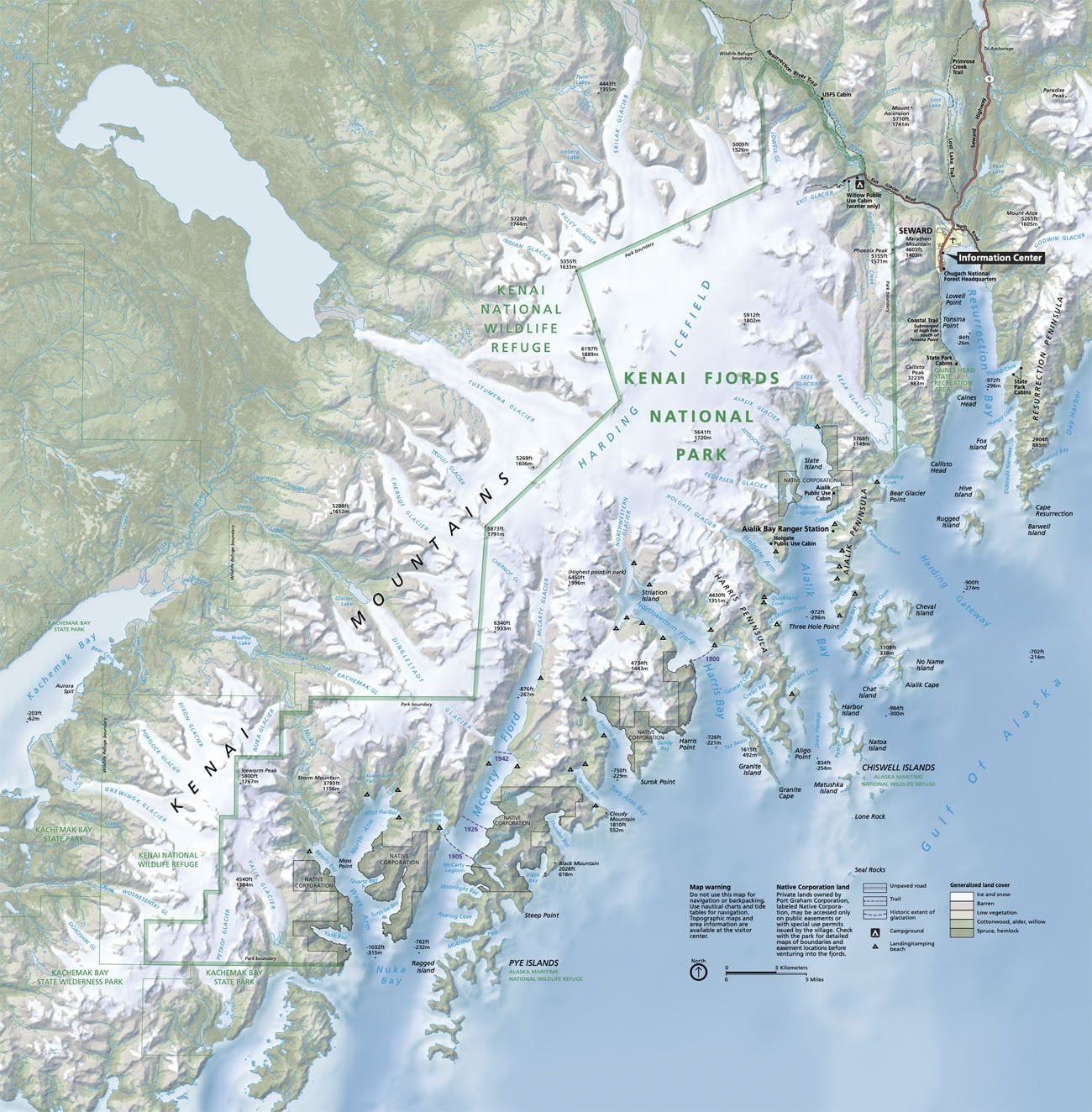 Map of Kenai Fjords