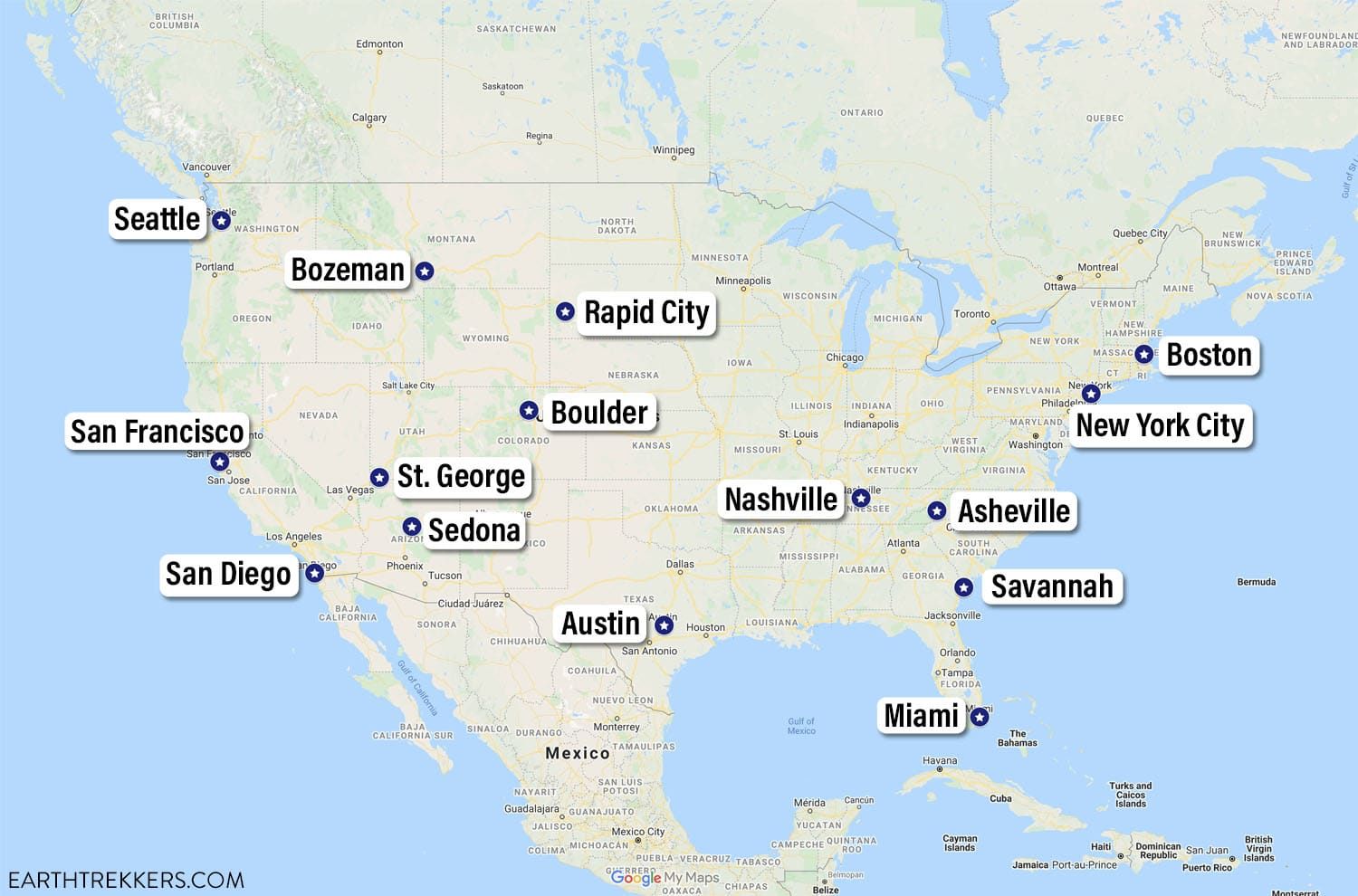 Best Places to Work Remotely Map