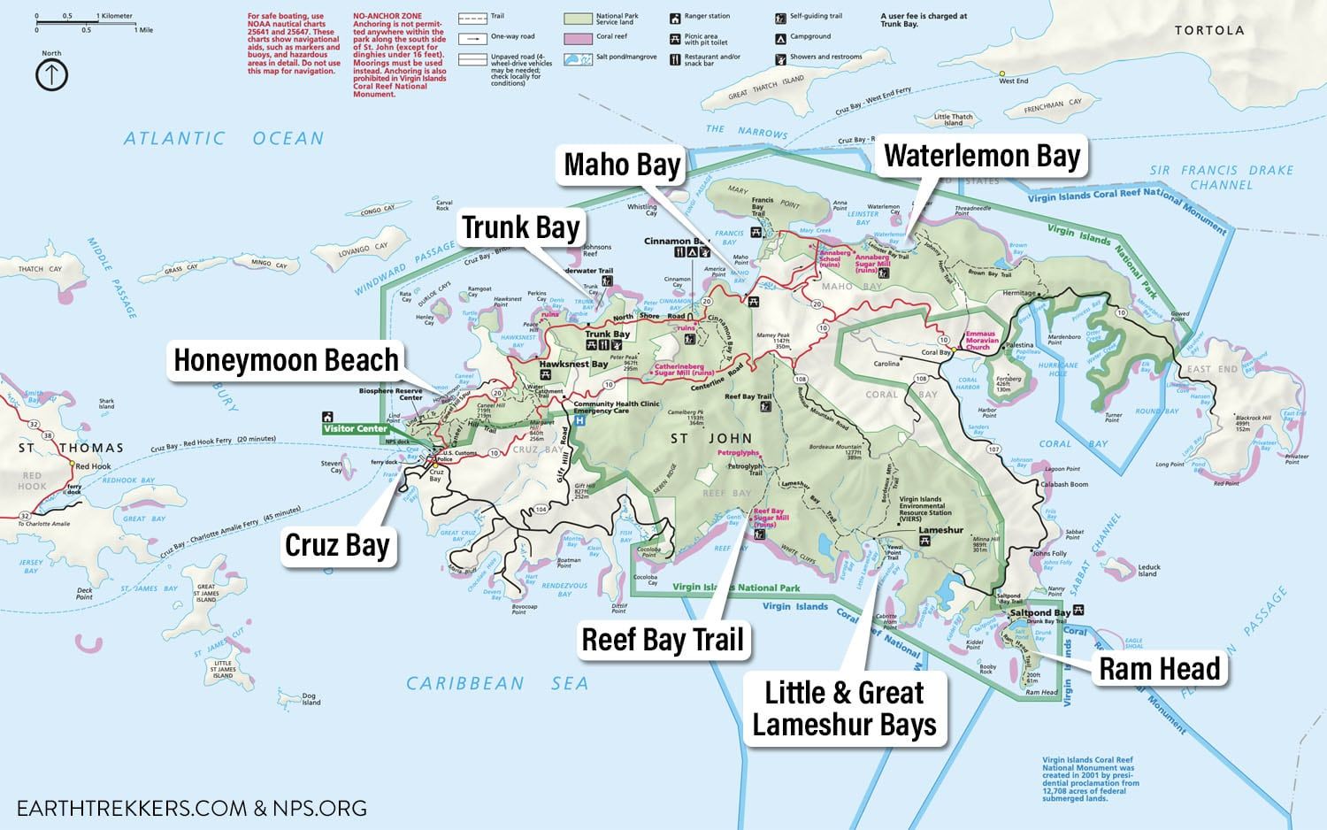 Virgin Islands NP Map