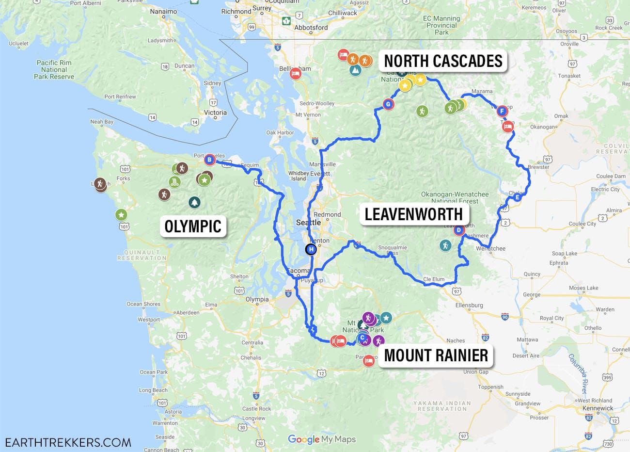 Washington Road Trip Map