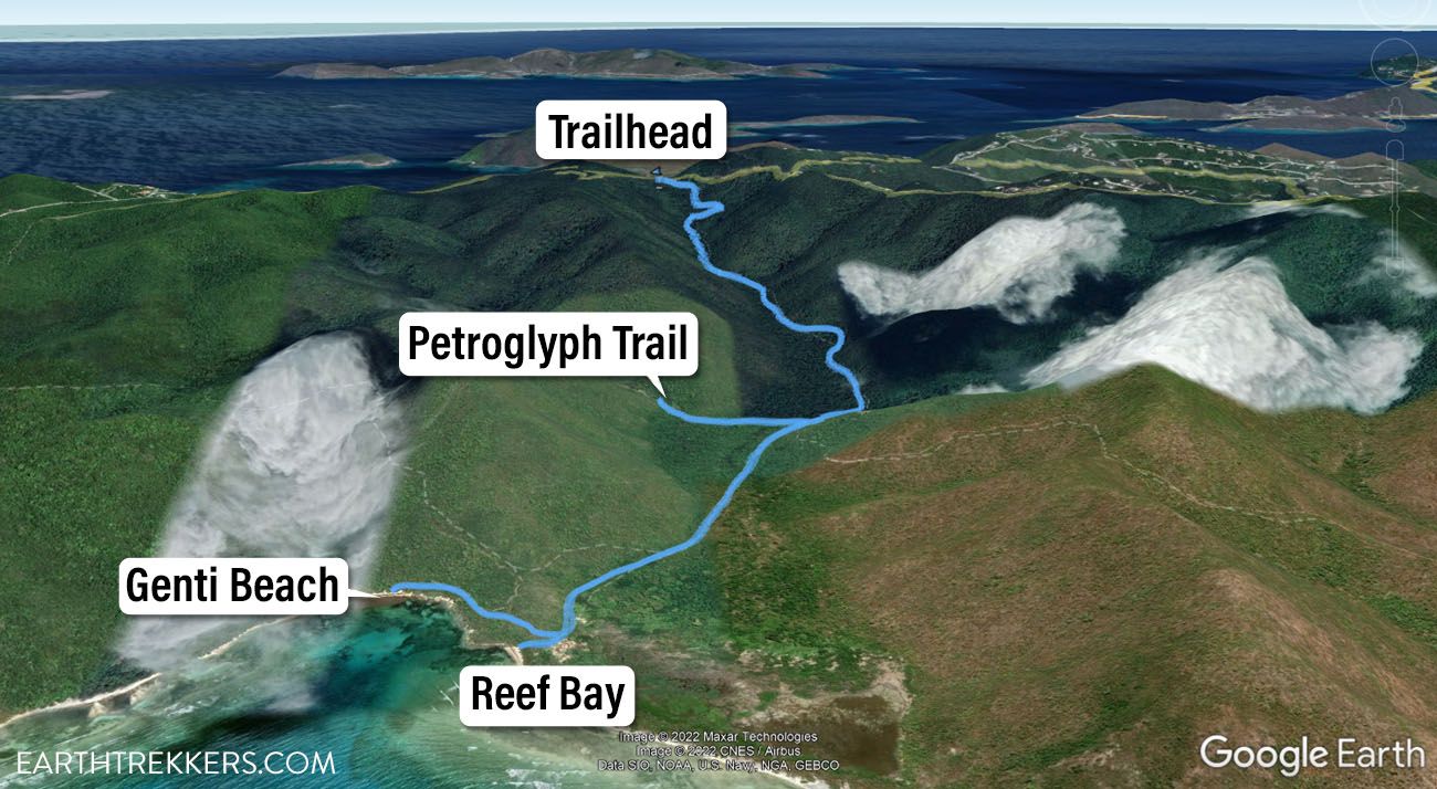 Reef Bay Trail Map