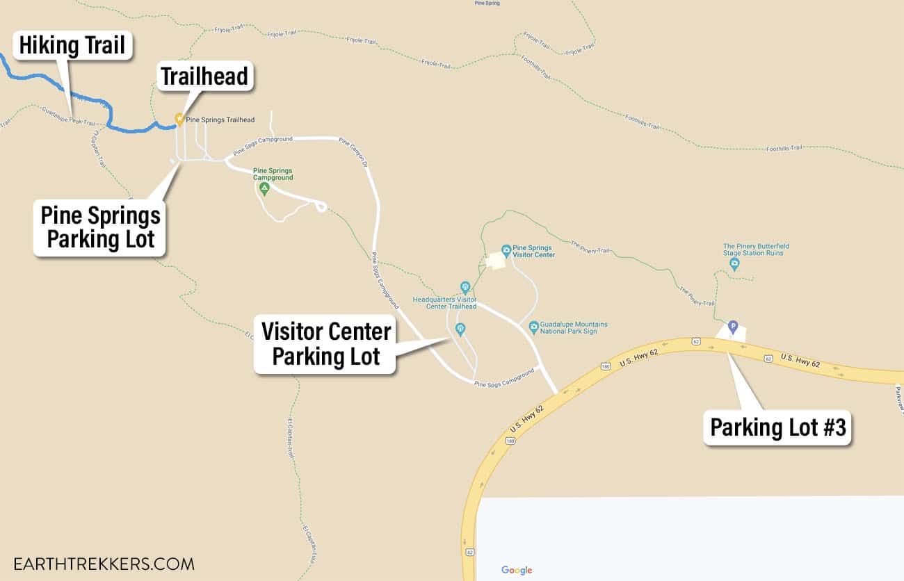 Devils Hall Trail Parking Map