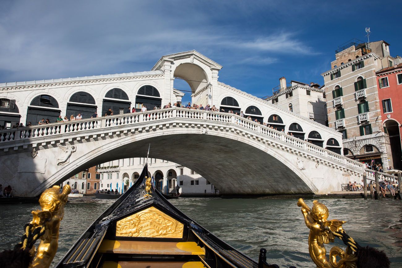 Rialto Bridge from a Gondola 2 days in Venice itinerary