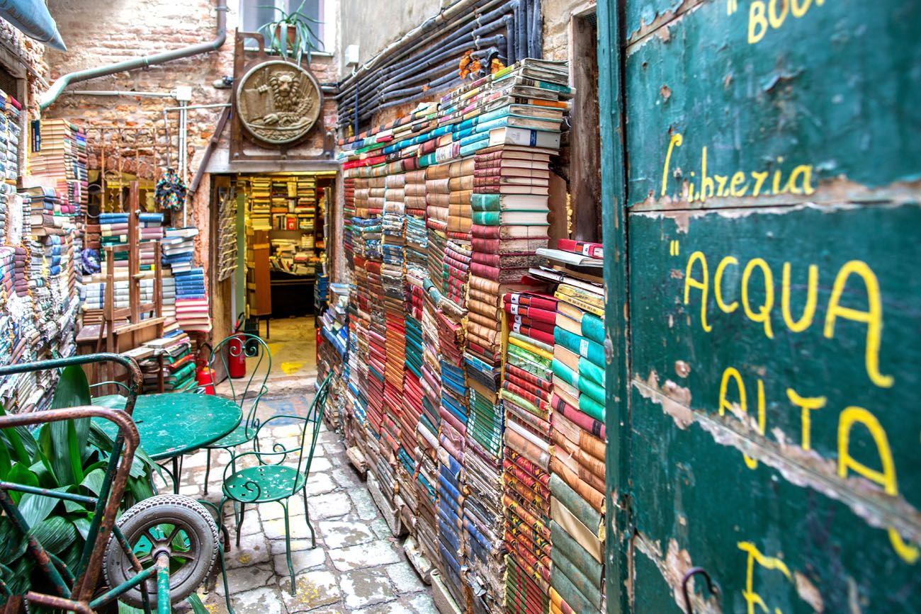 Libreria Acqua Alta one day in Venice itinerary