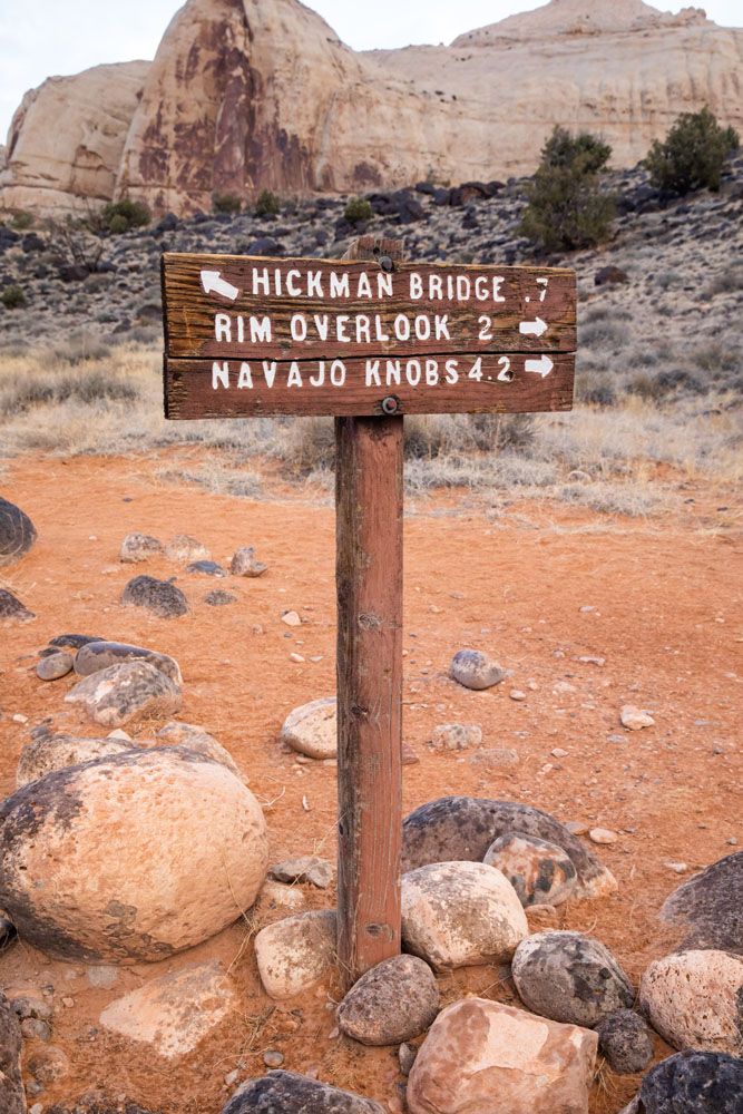 Capitol Reef Hiking Sign