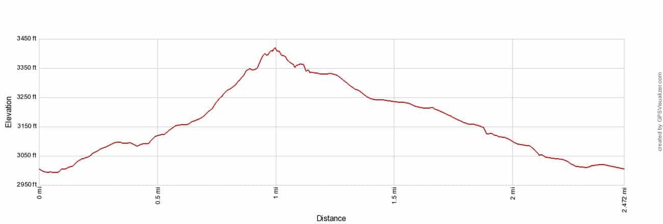 Mastodon Peak Loop Trail Elevation Profile