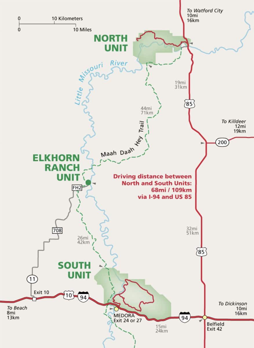 Theodore Roosevelt NP Map NPS