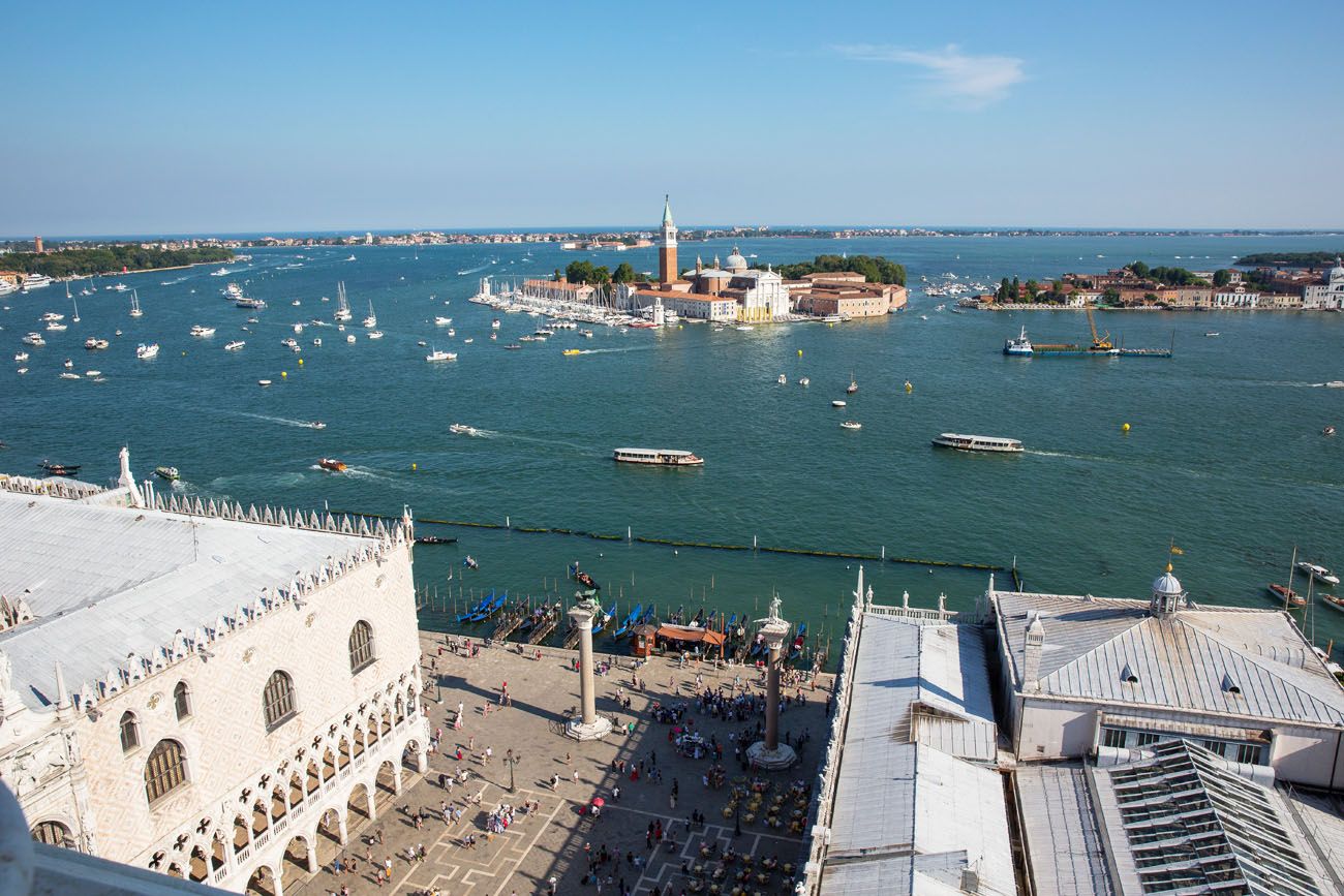View from the Campanile one day in Venice itinerary