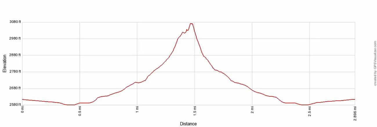 Kelso Dunes Elevation Profile