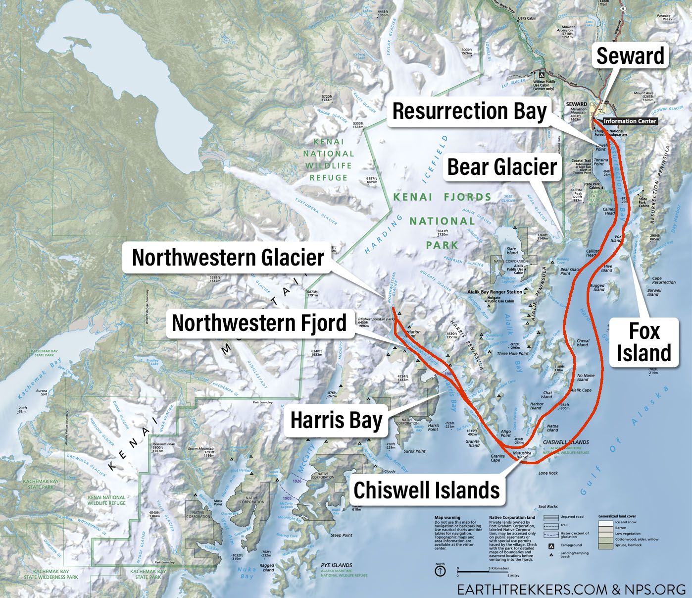 Northwestern Fjord Cruise Map