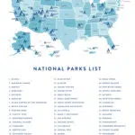US National Park Map Checklist