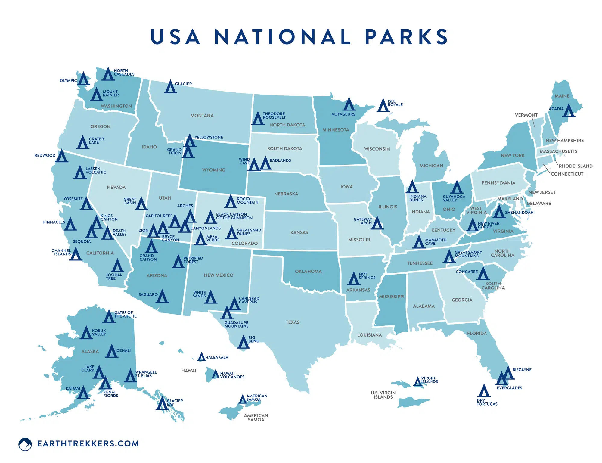 US National Park Map