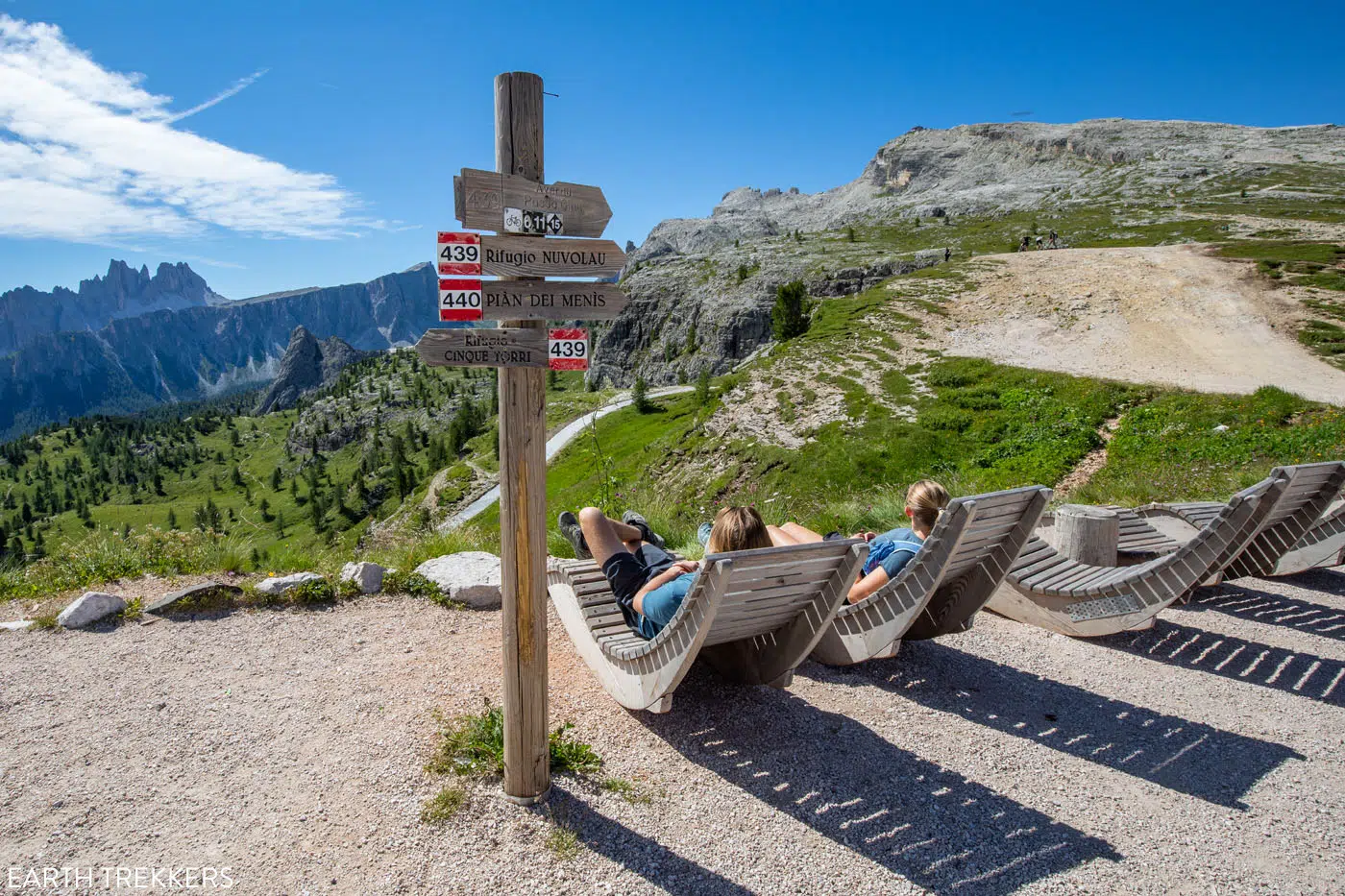 Tyler and Kara sitting in the Averau Passo Chairs
