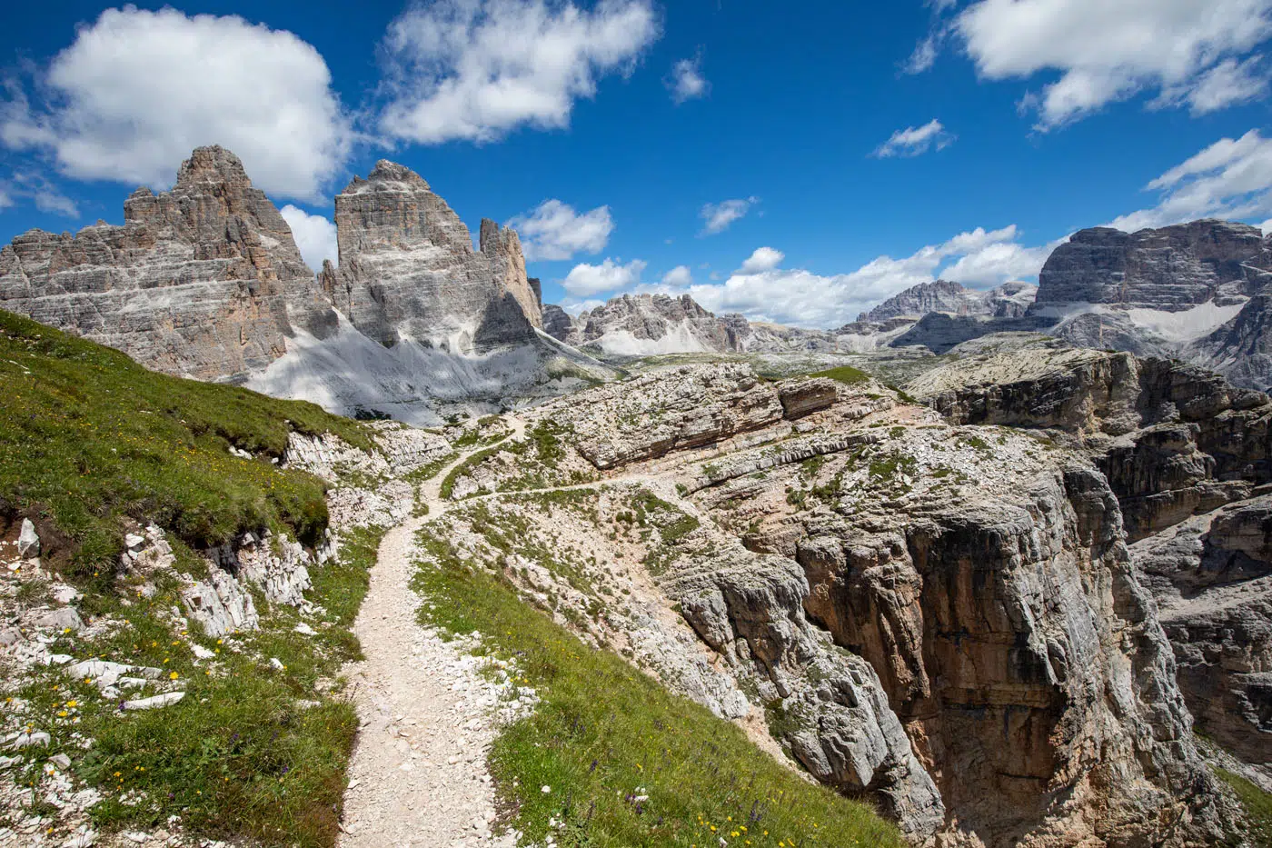 Looking Back with Tre Cime in the background