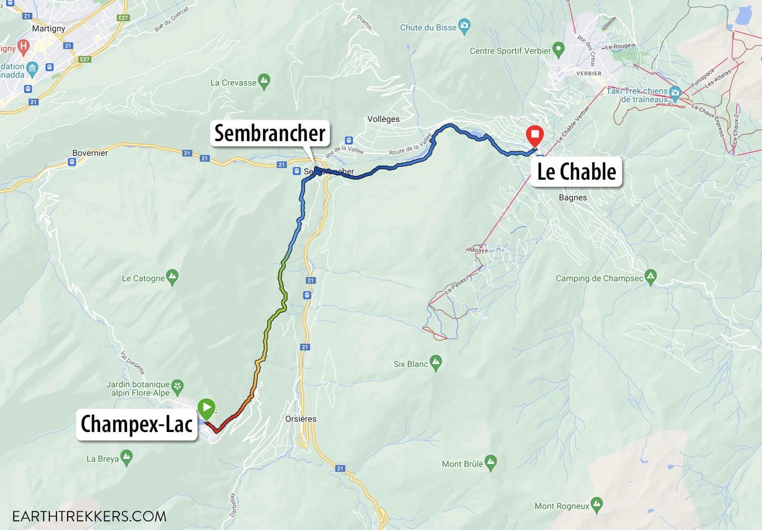 Map Haute Route Stage 4