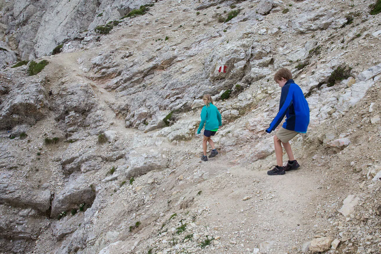 Tyler and Kara on a slippery section of trail