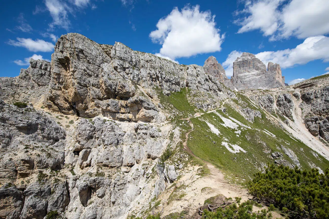 This is looking back at the main trail from the Cadini di Misurina viewpoint
