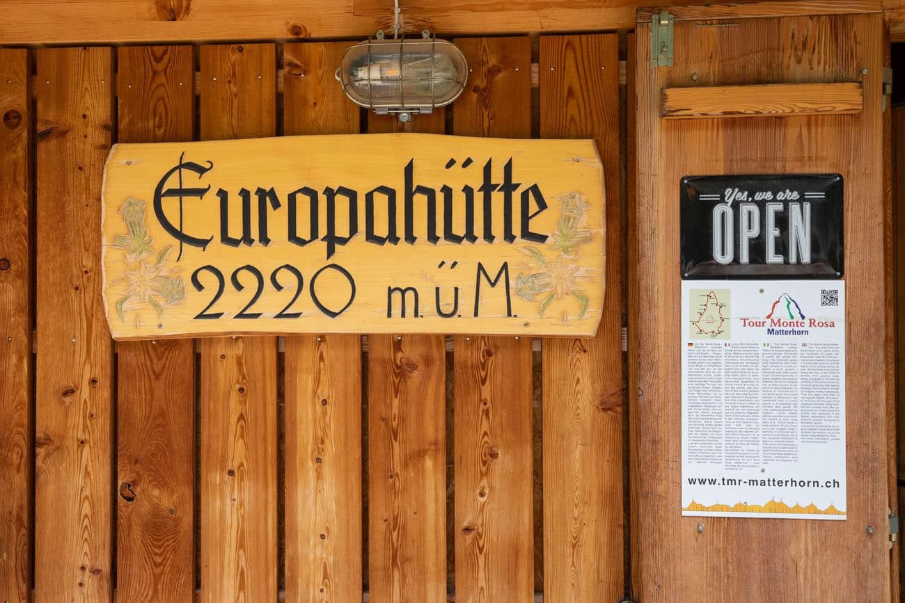 Europahutte Sign