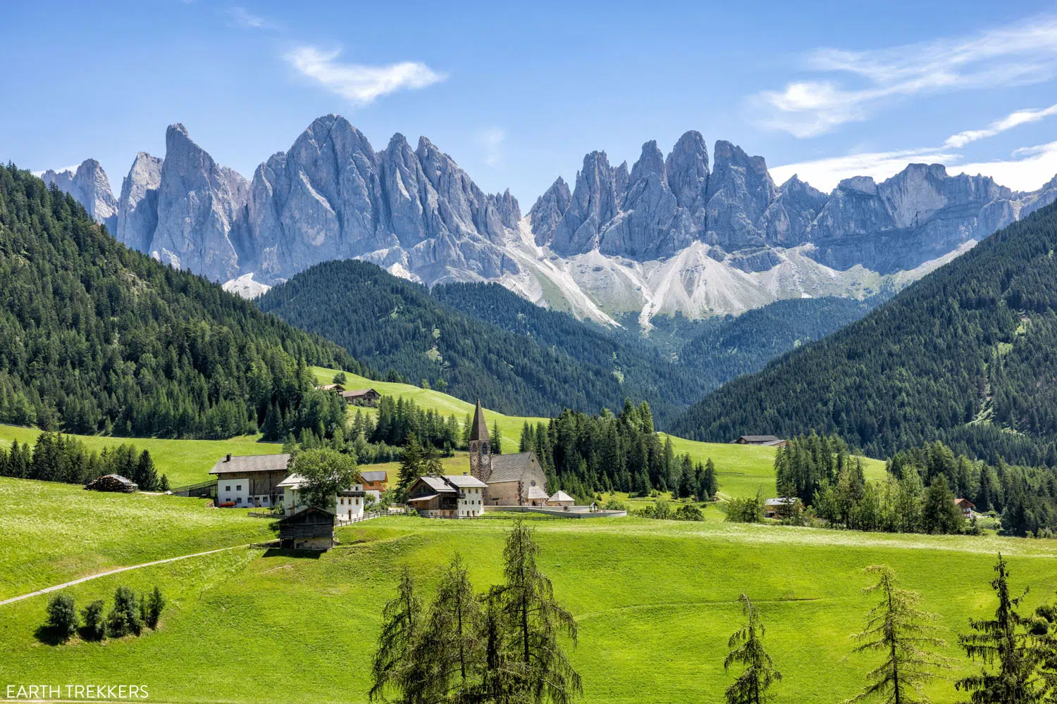 Santa Maddalena viewpoint in Val di Funes, Dolomites