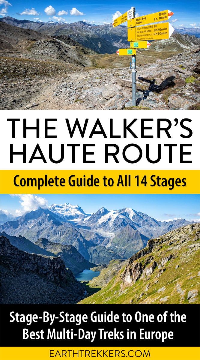 Walkers Haute Route Guide Itinerary