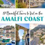 Best towns to visit on the Amalfi Coast, Italy. Includes Positano, Amalfi, Ravello, Atrani, Tramonti, Sorrento, and more.