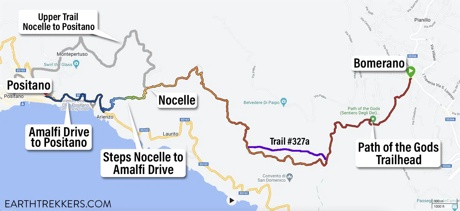 Path of the Gods Map