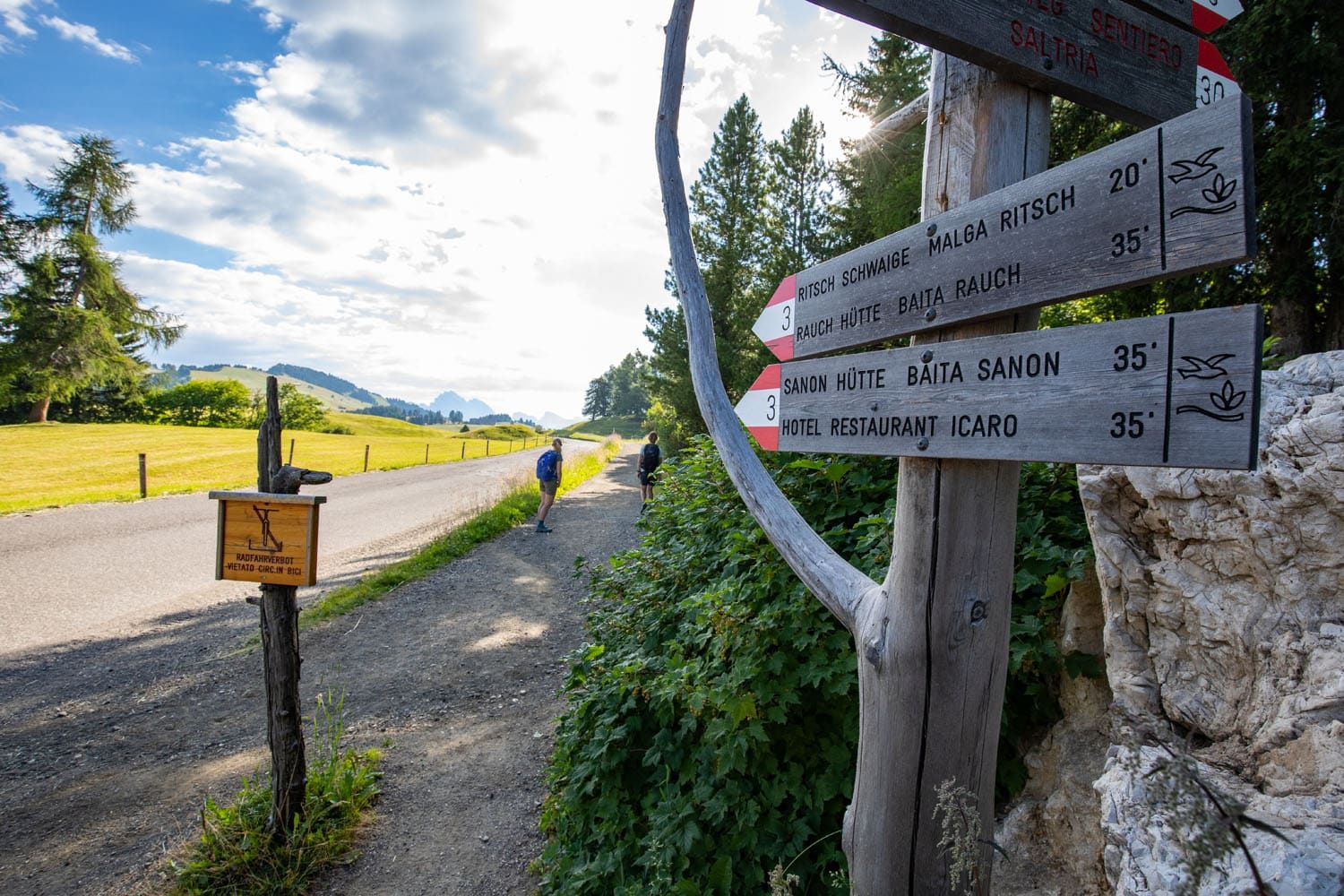 Alpe di Siusi Hike Sign