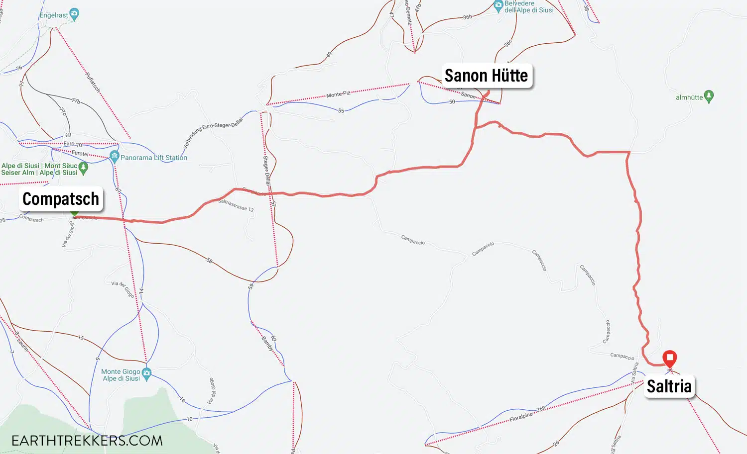 Alpe di Siusi Trail Map