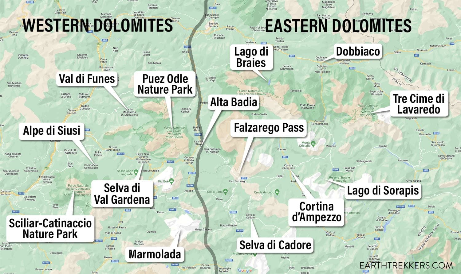 Dolomites Map