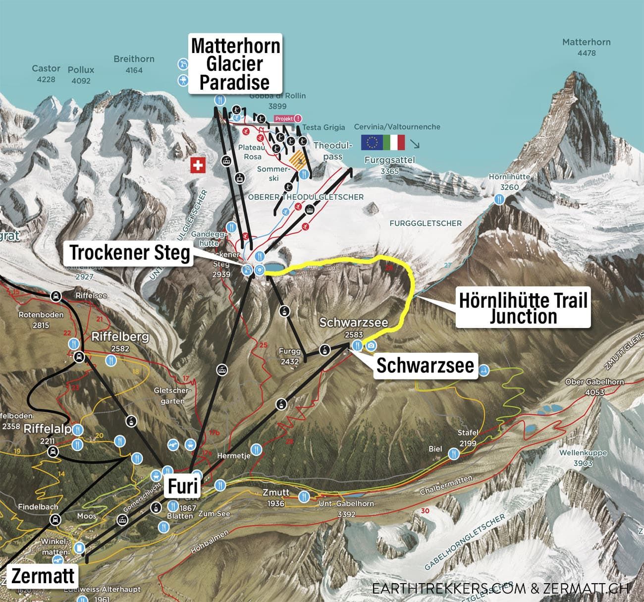 Matterhorn Glacier Trail Map