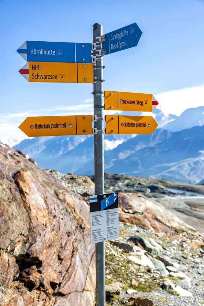 Matterhorn Glacier Trail Sign