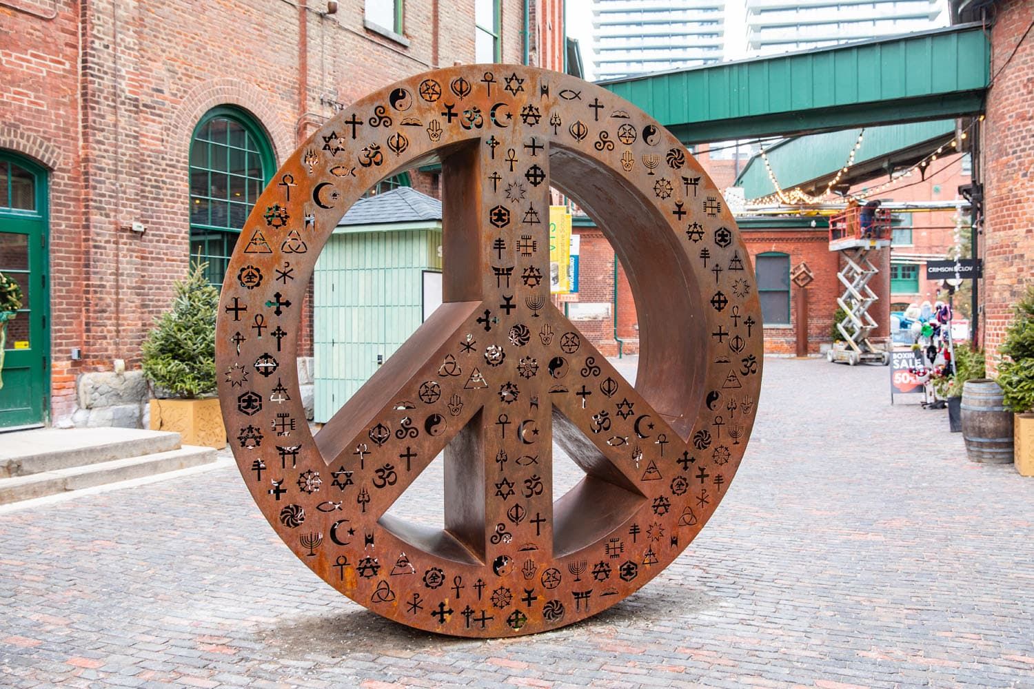 Distillery District Peace Sign | Best Things to Do in Toronto
