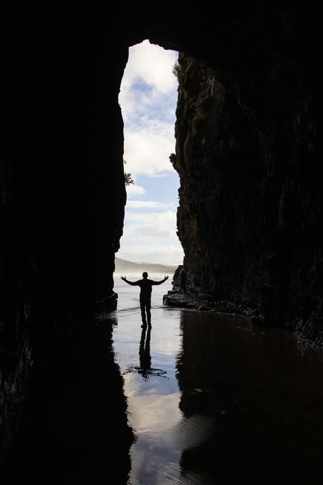 Tim in Cathedral Cave | Southern Scenic Route