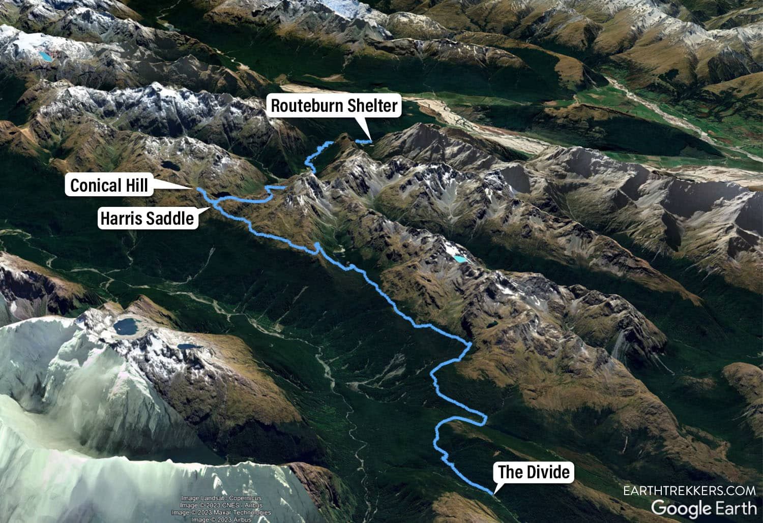 Routeburn Track 3D Map
