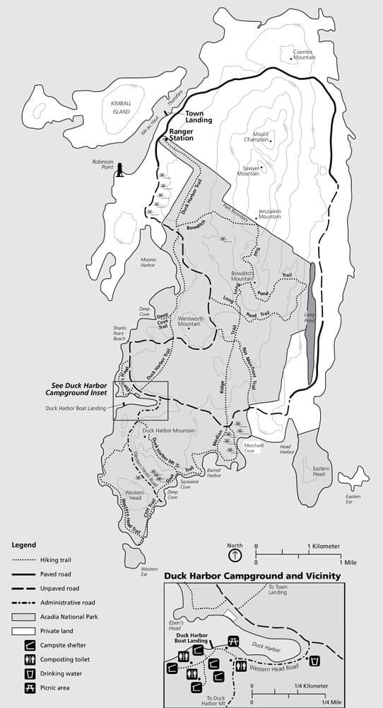 Isle au Haut Trail Map