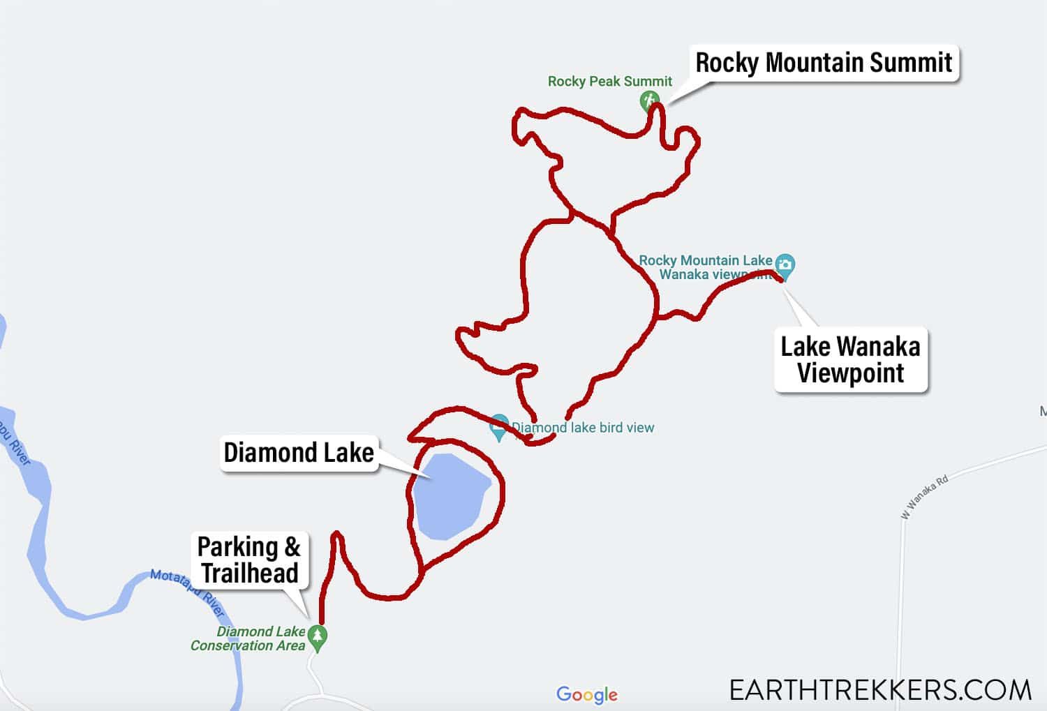 Diamond Lake Rocky Mountain Track Map