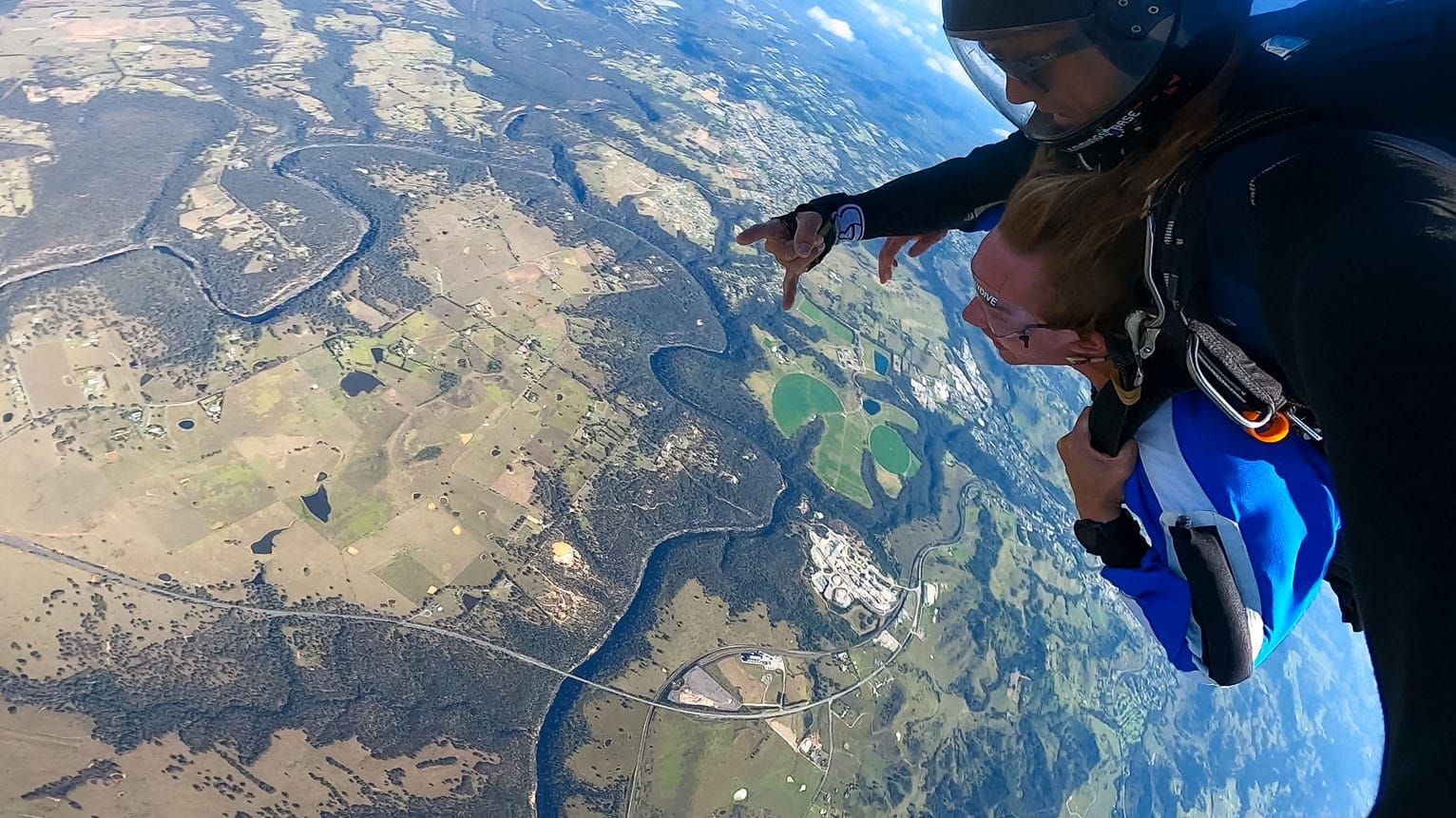 View while Skydiving Sydney Australia