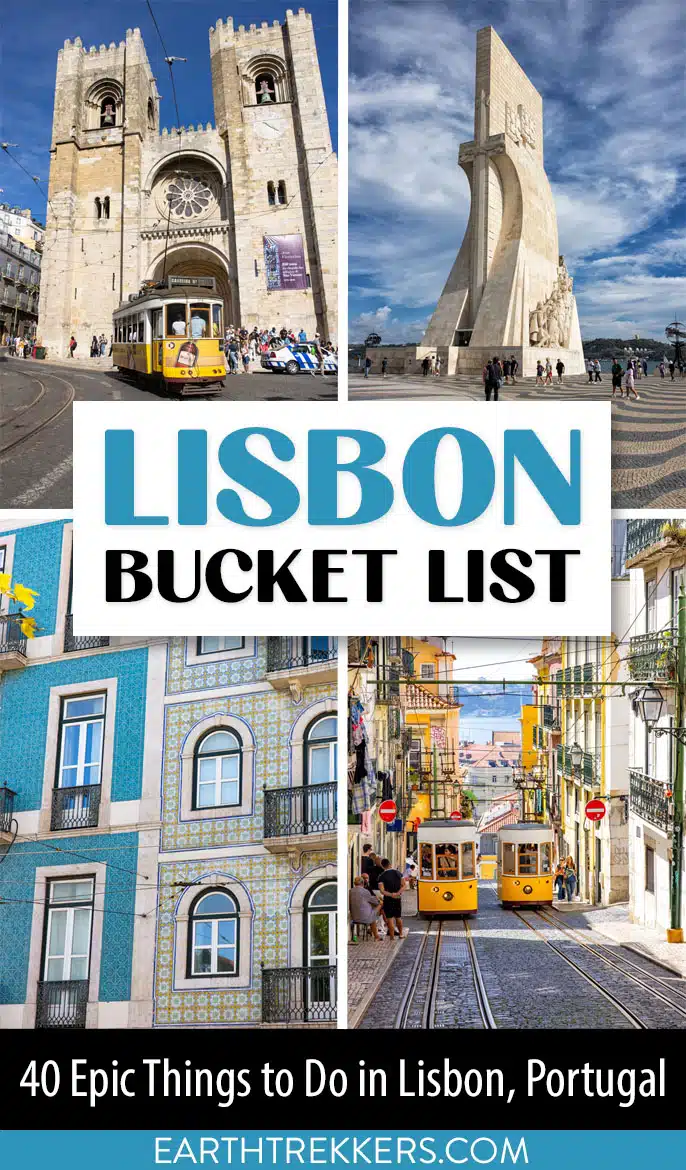 Best things to do in Lisbon, Portugal. Jeronimos Monastery, Sao Jorge Castle, Lisbon Cathedral, Belem Tower, Alfama and Bairro Alto districts, Tram 28.