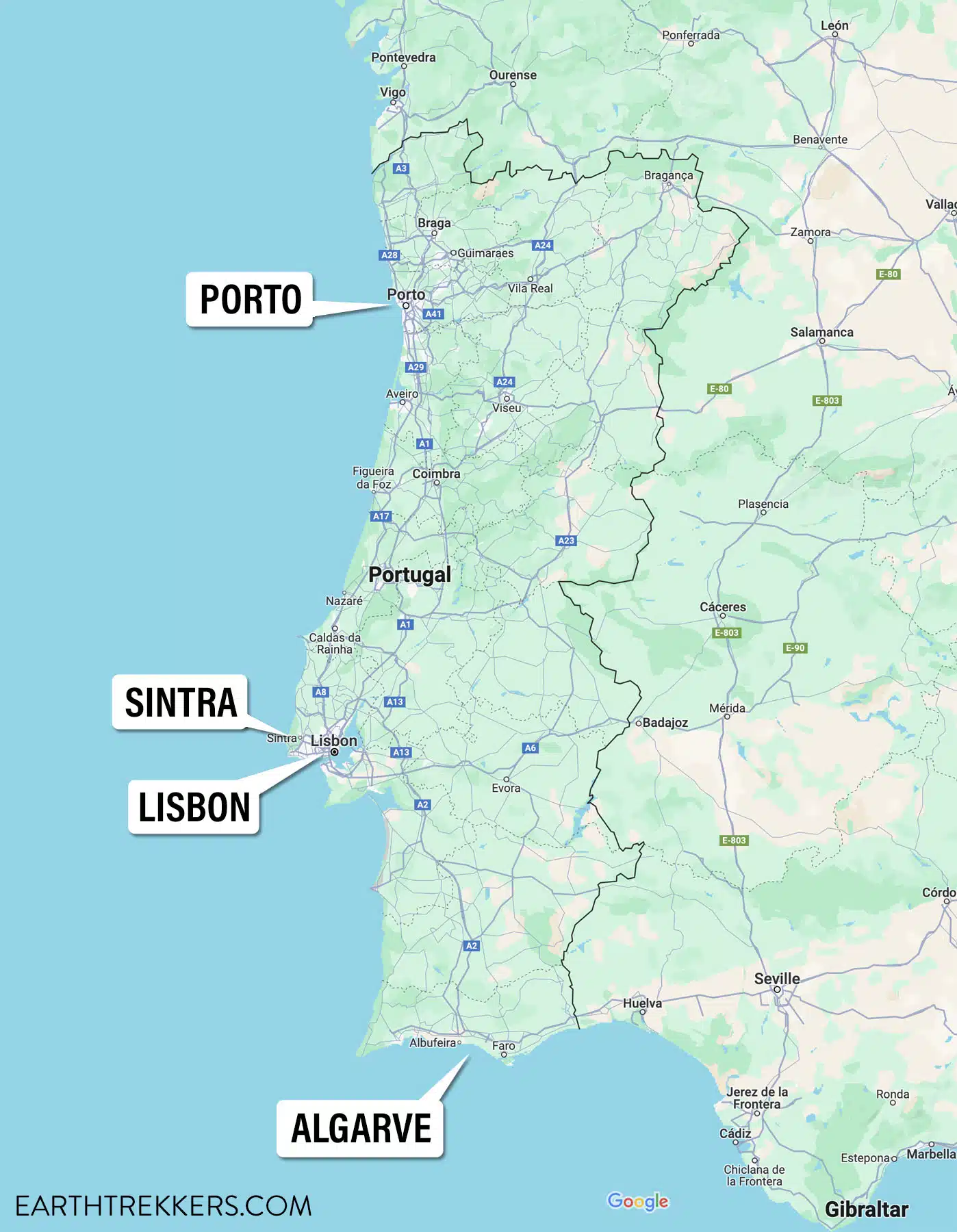 10 Day Portugal Itinerary Map Algarve