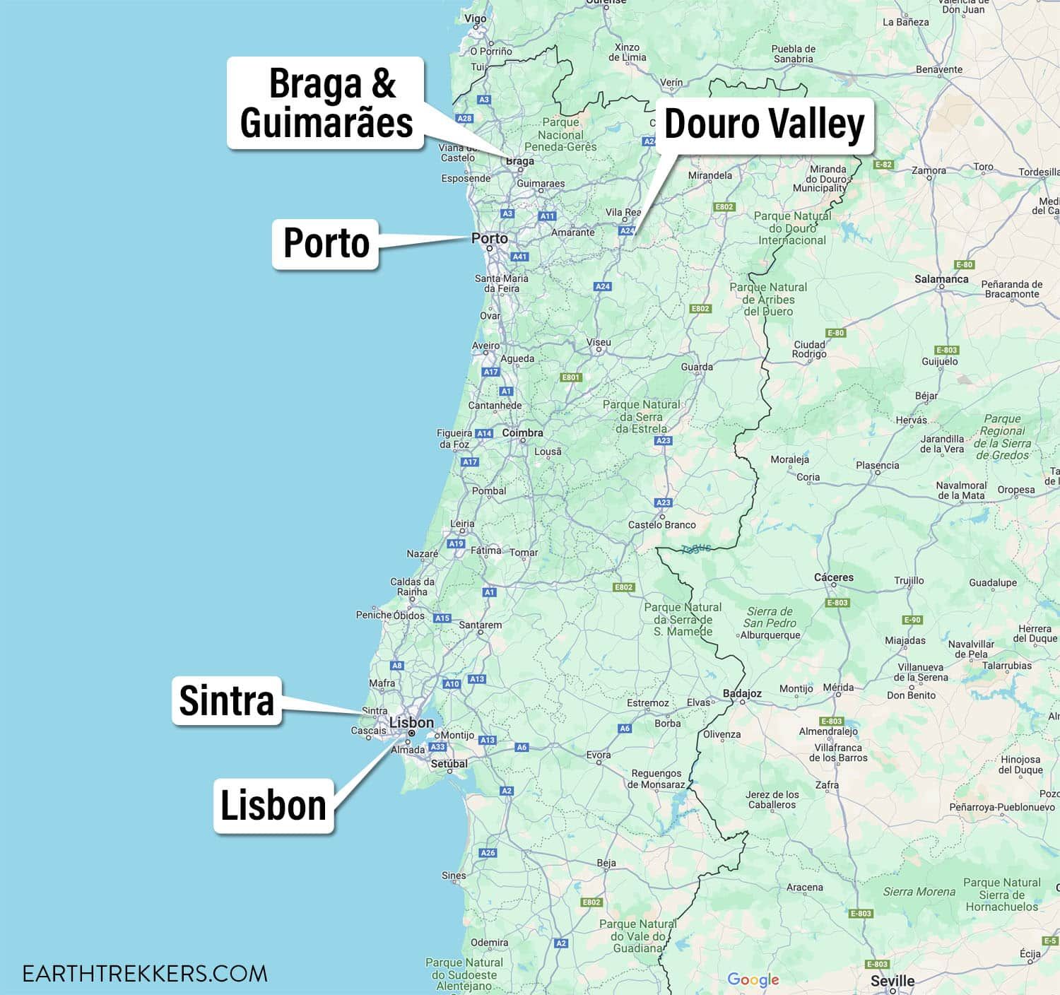 10 Day Portugal Itinerary Map Lisbon Porto Train