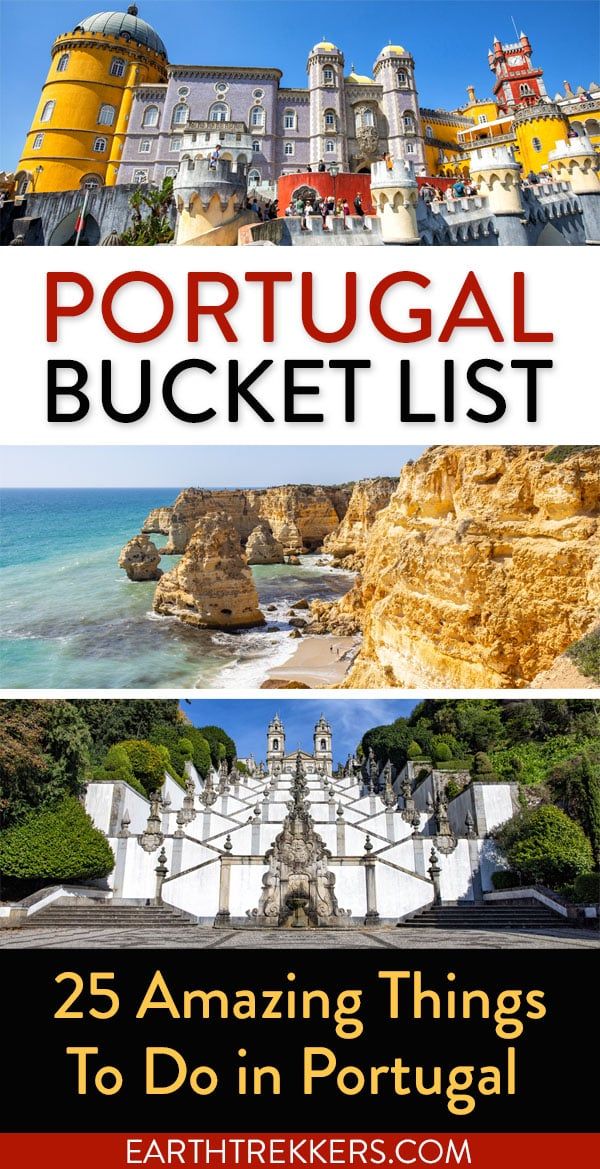 Portugal Bucket List. Best things to do in Portugal. Lisbon, Porto, Algarve, Sintra, Douro Valley, Madeira, Obidos, and more.