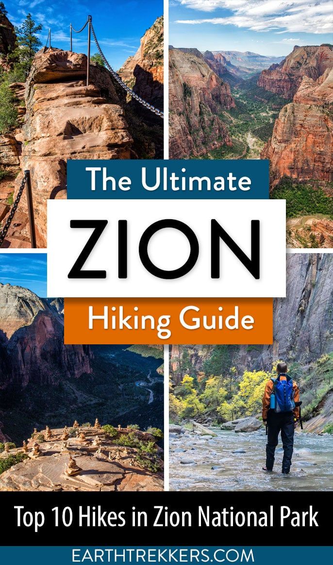 Best Hikes in Zion National Park: Angels Landing, the Narrows, Observation Point, the Subway, West Rim Trail, Emerald Pools, Canyon Overlook, the Watchman, and more.