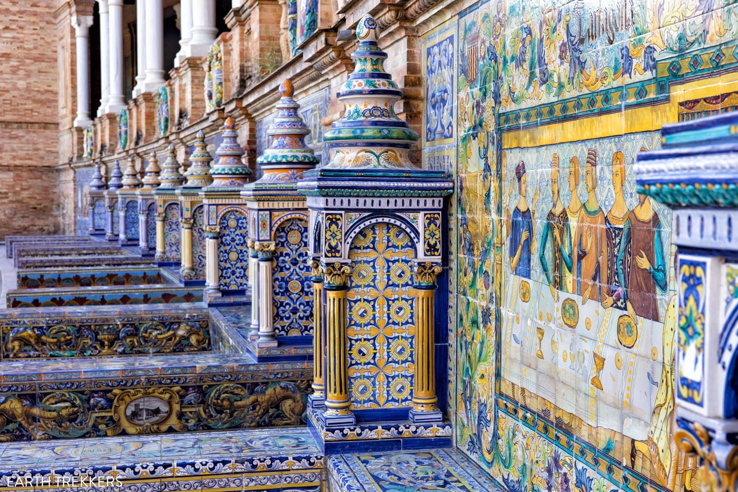 Plaza de Espana Tiled Benches | One day in Seville itinerary