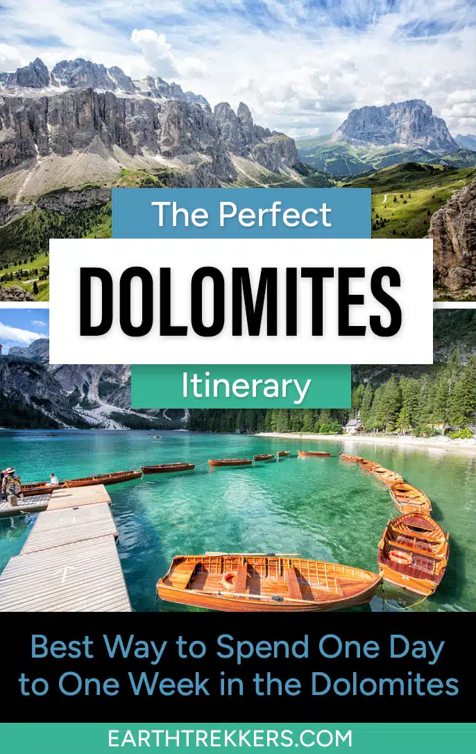 Best Dolomites itinerary for 1 to 10 days. Best hikes in the Dolomites, best things to do, how to plan your time, and more.