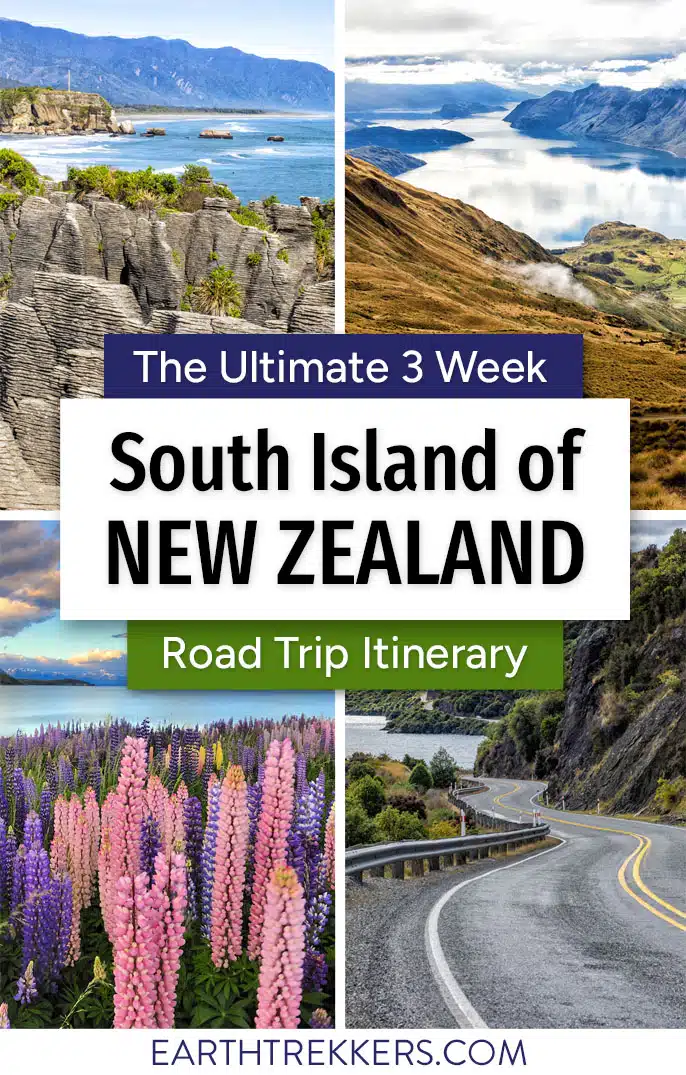 3 week New Zealand South Island road trip itinerary. Visit Queenstown, Wanaka, Christchurch, Milford Sound, Doubtful Sound, and more.