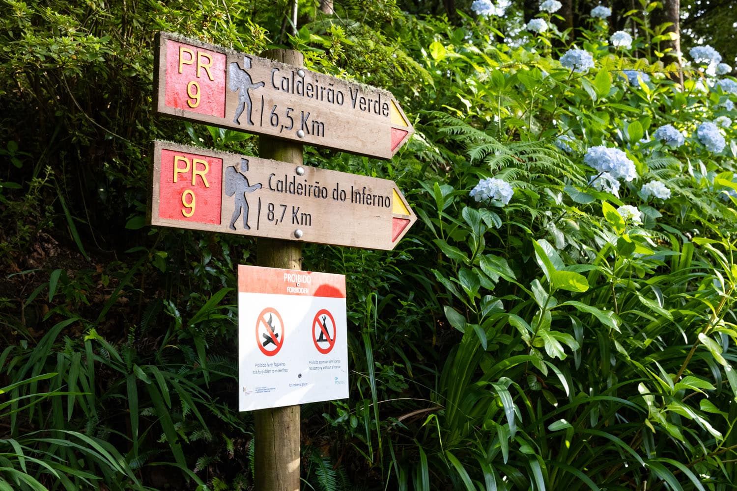 Levada do Caldeirão Verde Trail Sign