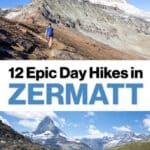 Best hikes in Zermatt, Switzerland. Matterhorn Glacier Trail, Hornlihutte, Gornergrat, Five Lakes Trail, and more.